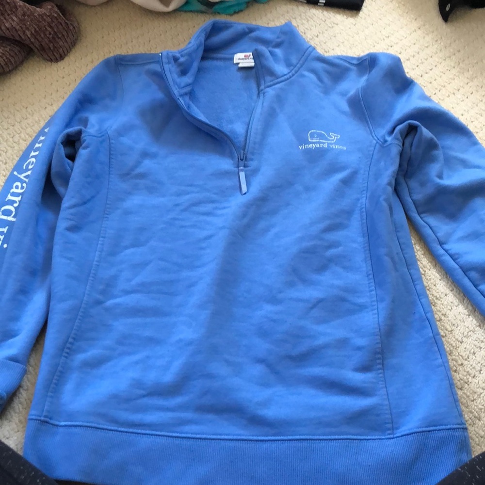 blue vineyard vines half zip